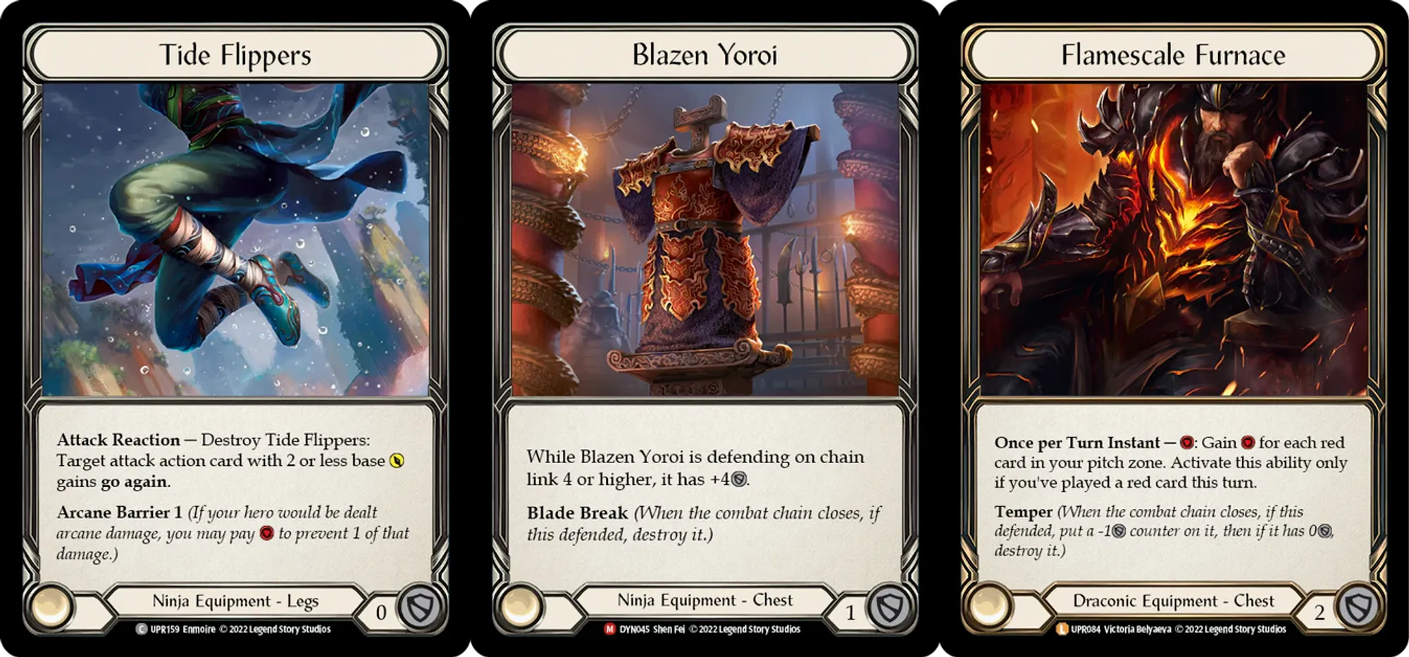 Tide Flippers, Blazen Yoroi, Flamescale Furnace