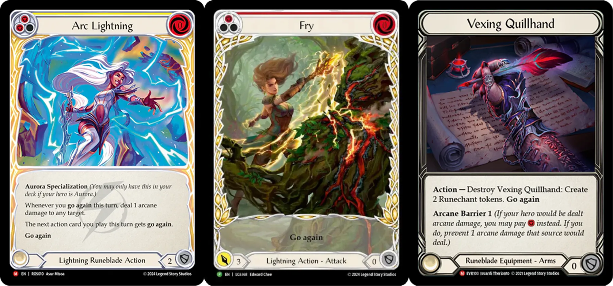 Arc lightning, fry, and vexing quillhand
