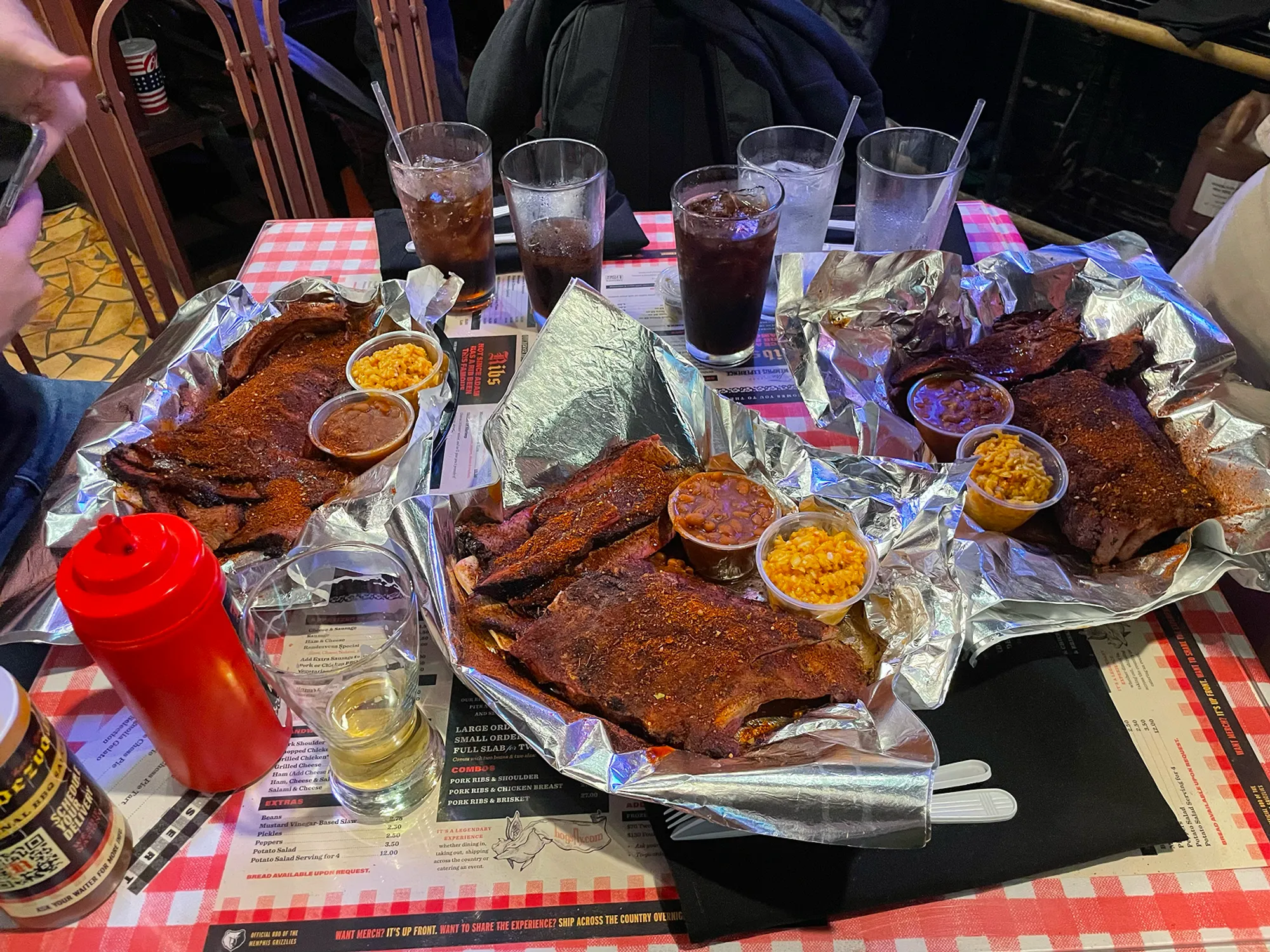 Brisket and ribs from Rendezvous